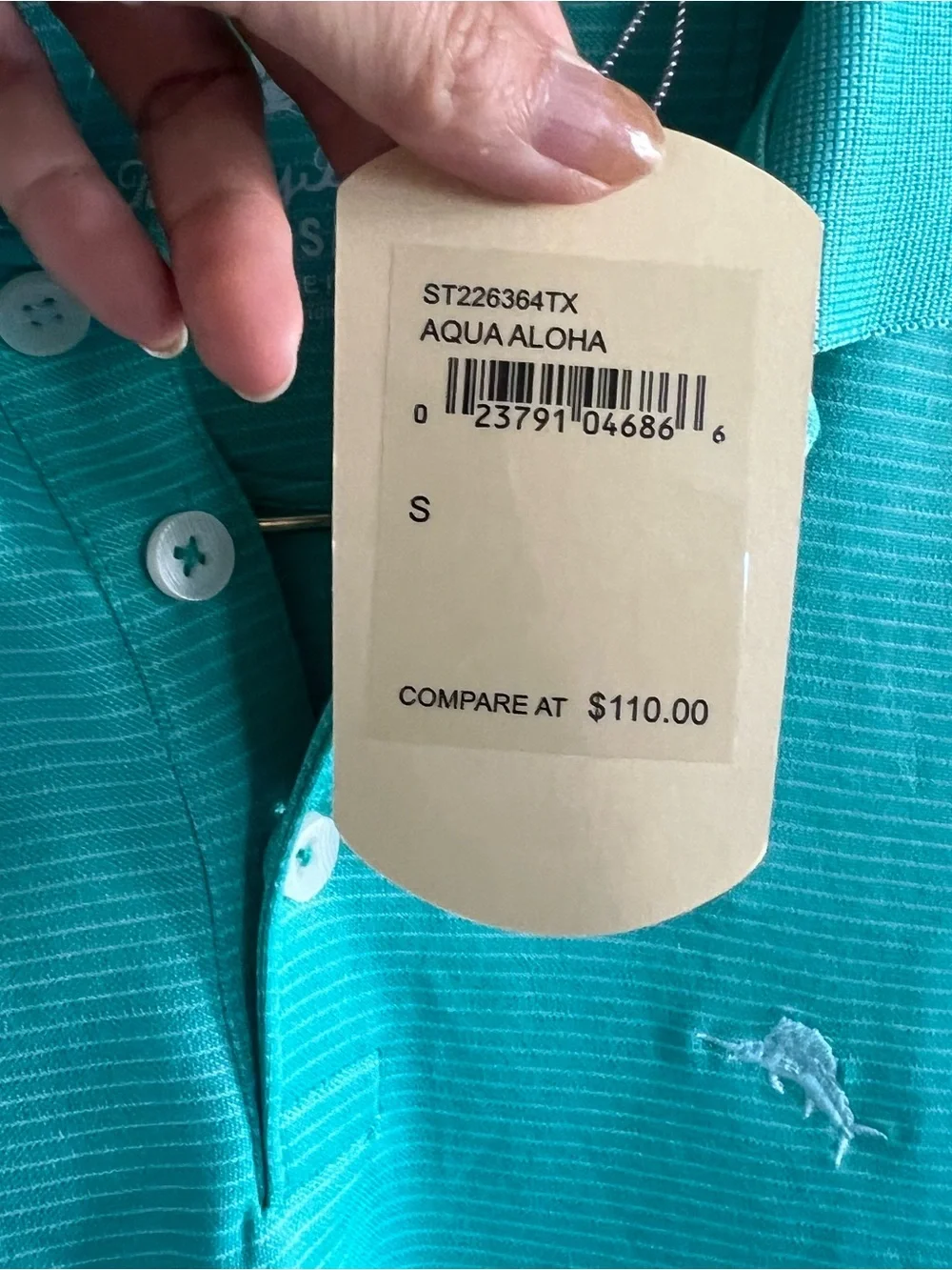New Tommy Bahama Men's Blue Striped Polo Shirt sz small